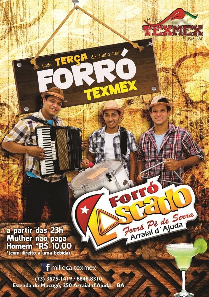 Cartaz   Milloca TexMex Music Bar - Rua du Mucug, 250, Terça-feira 22 de Julho de 2014