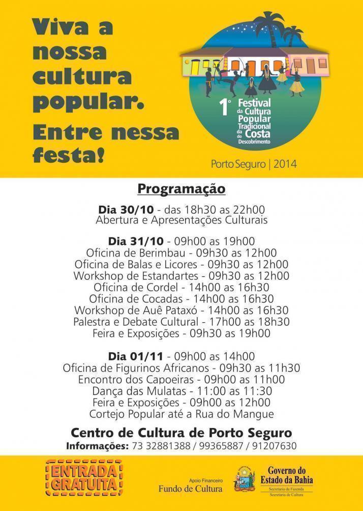 Cartaz   Centro de Cultura - Rua XV de Novembro, s/n - Pacat, Do dia 30 Outubro ao 1/11/2014