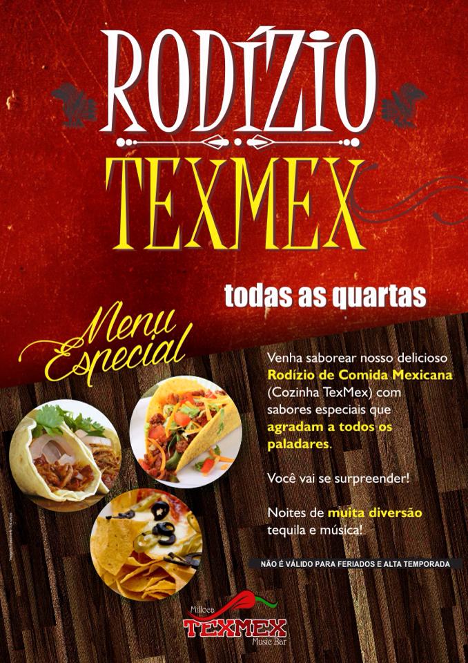 Cartaz  - Milloca TexMex Music Bar - Rua du Mucug, 250, Quarta-feira 22 de Outubro de 2014