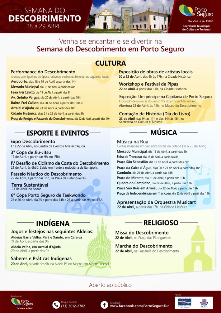 Cartaz   Centro, bairros e Aldeias Indgenas, Do dia 18 ao dia 29/4/2015