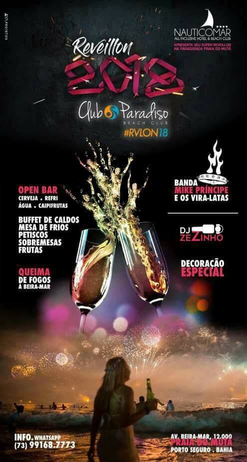 Cartaz   Club Paradiso - Av. Beira Mar 12000 - Praia do Mut, Domingo 31 de Dezembro de 2017