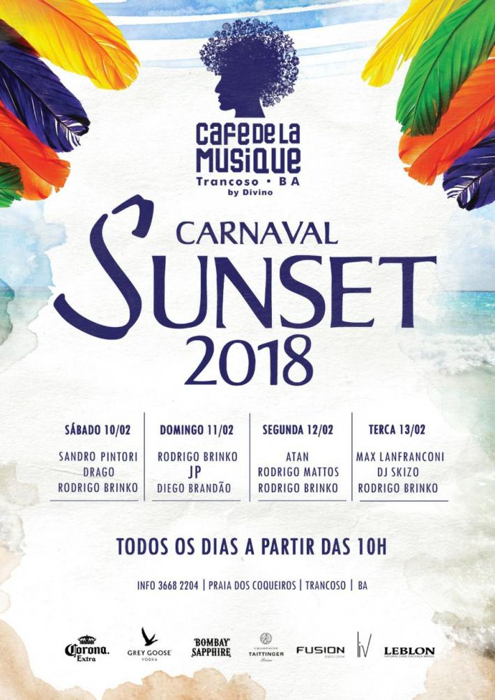 Cartaz   Cafe de la Musique - Praia dos Coqueiros, Do dia 10 ao dia 13/2/2018