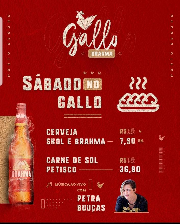 Cartaz   Gallo Music Bar - Rua 2 de julho, 20B - Casa da Lenha, Sábado 15 de Junho de 2019