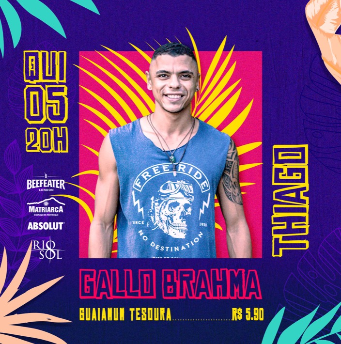 Cartaz   Gallo Music Bar - Rua 2 de julho, 20B - Casa da Lenha, Quinta-feira 5 de Março de 2020