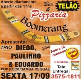 Cartaz   Bar e Pizzaria Boomerang, Sexta-feira 17 de Setembro de 2010