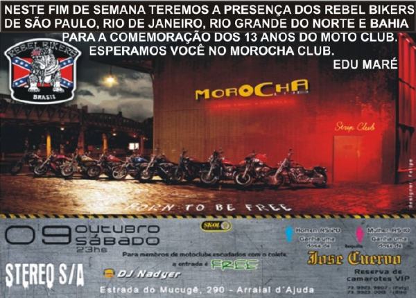 Cartaz   Morocha Club - Estrada do Mucug, 290, Sábado 9 de Outubro de 2010