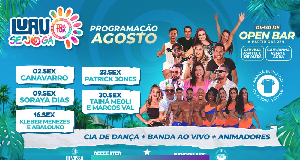 Cartaz   Complexo de Lazer Ta Ta - Praia de Taperapuan, Sexta-feira 9 de Agosto de 2024