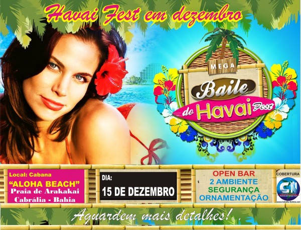 Cartaz   Cabana Aloha Beach - Praia de Arakakai, Sábado 15 de Dezembro de 2012
