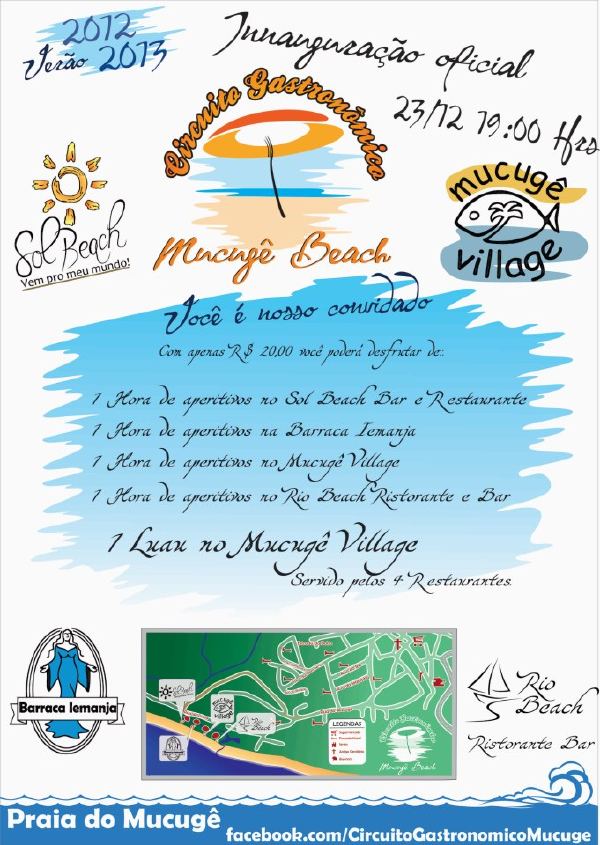 Cartaz   Praia do Mucug, Domingo 23 de Dezembro de 2012