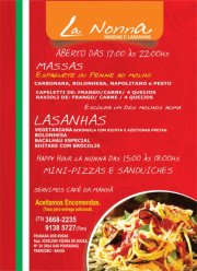 panfleto Inaugurao La Nonna Massas e Lasanhas