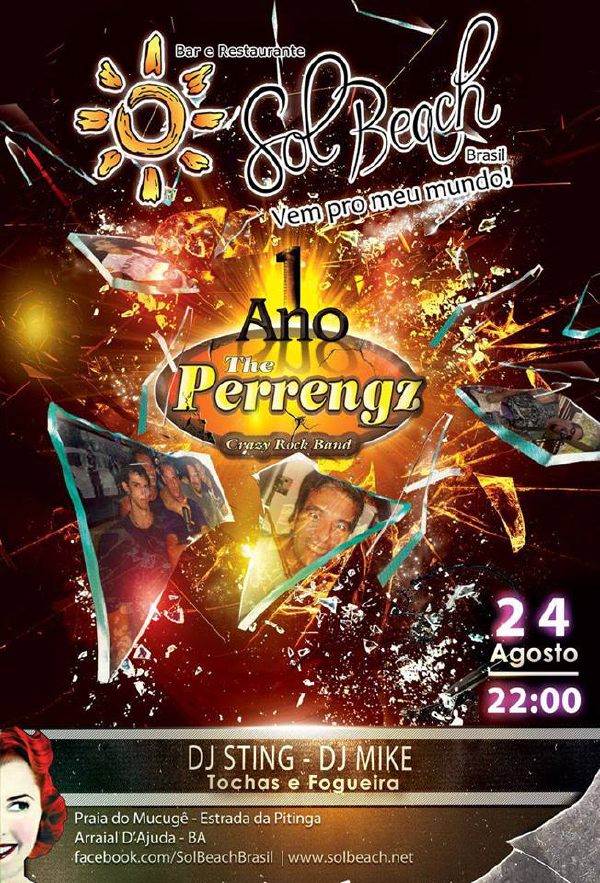 Cartaz   Sol Beach Brasil - Estrada do Parracho 1770 (praia do Mucug), Sábado 24 de Agosto de 2013