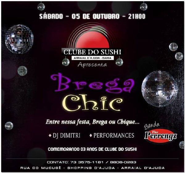 Cartaz   Clube do Sushi - Estrada do Mucug, Sábado 5 de Outubro de 2013