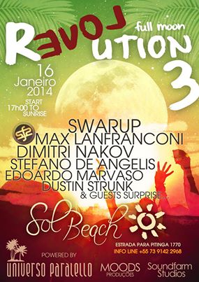Cartaz   Sol Beach Brasil - Estrada do Parracho 1770 (praia do Mucug), Quinta-feira 16 de Janeiro de 2014