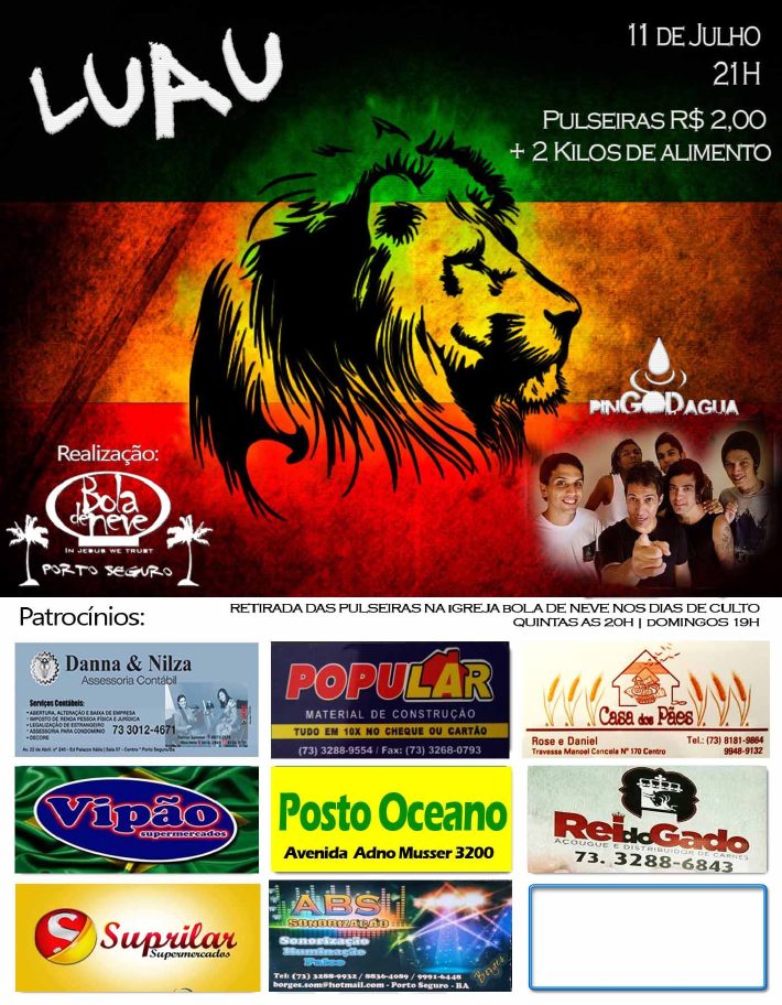 Cartaz   Igreja Bola de Neve, Sexta-feira 11 de Julho de 2014