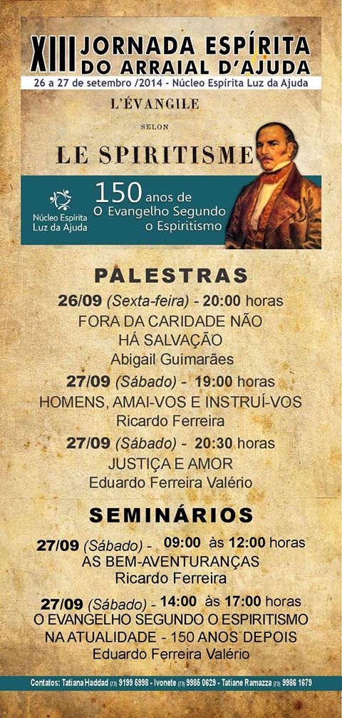 Cartaz   Ncleo Esprita Luz da Ajuda, Do dia 26 ao dia 27/9/2014