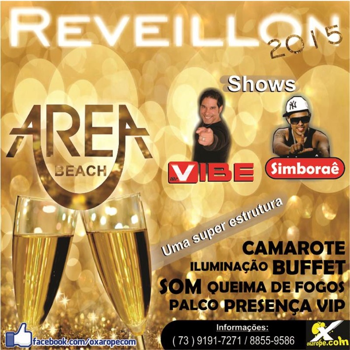 Cartaz   Cabana Area Beach -  Avenida Beira Mar 6900 - Praia de Taperapuan, Quarta-feira 31 de Dezembro de 2014