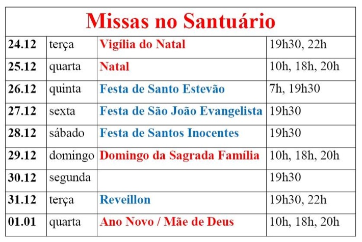 Cartaz   Santurio Nossa Senhora d'Ajuda, Quarta-feira 31 de Dezembro de 2014