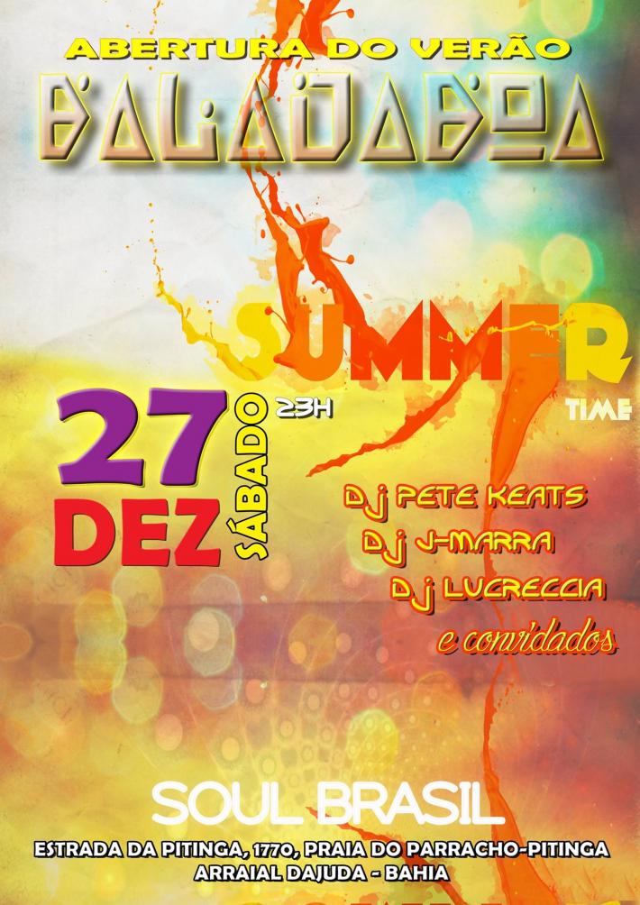 Cartaz   Sol Beach Brasil - Estrada do Parracho 1770 (praia do Mucug), Sábado 27 de Dezembro de 2014