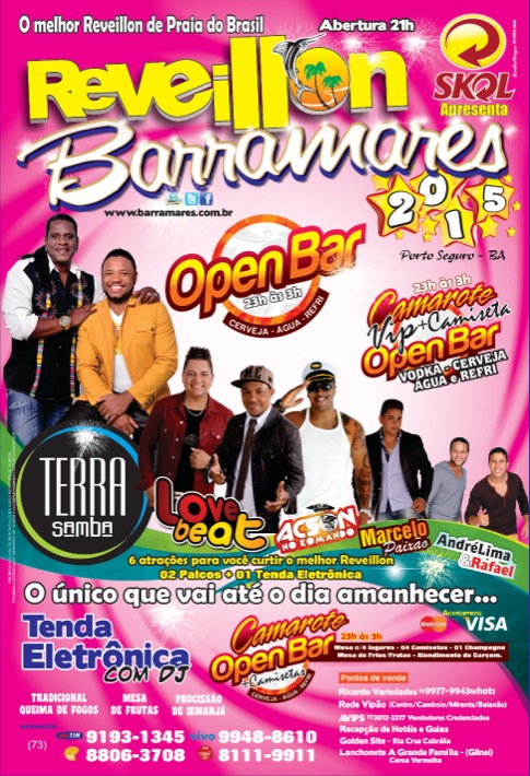 Cartaz   Barramares - Av. Beira Mar,  Praia de Taperapu, Quarta-feira 31 de Dezembro de 2014