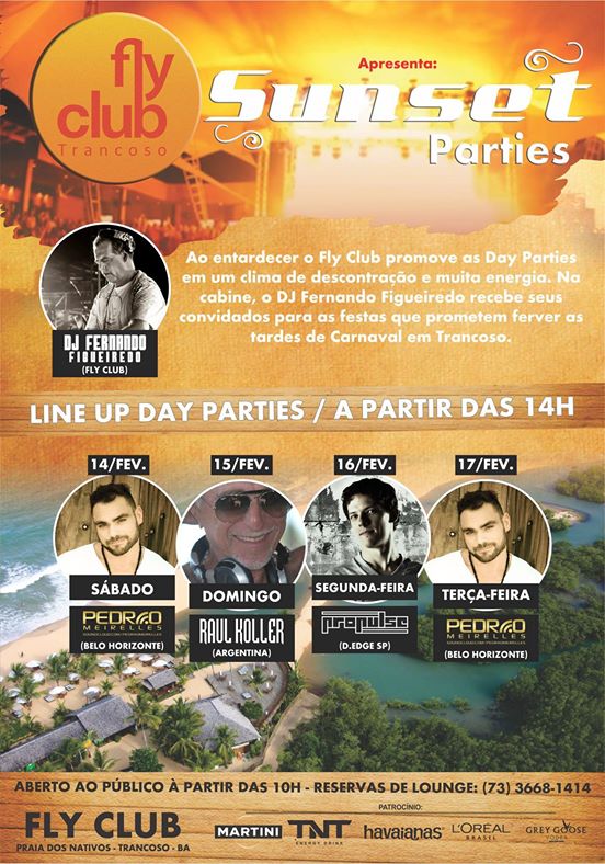 Cartaz   Fly Club - Praia dos Nativos, Sábado 14 de Fevereiro de 2015