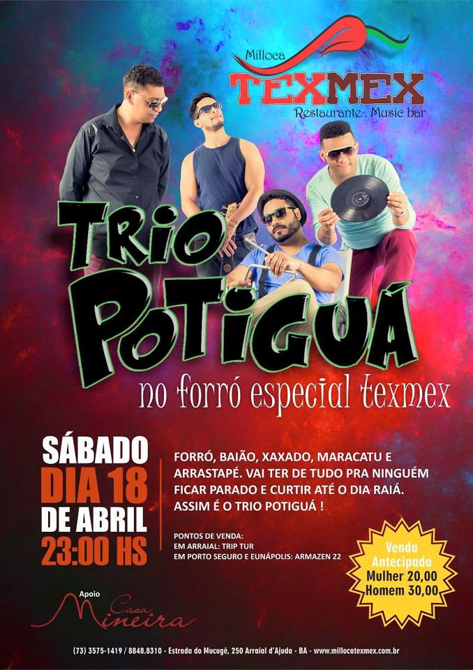 Cartaz   Milloca TexMex Music Bar - Rua du Mucug, 250, Sábado 18 de Abril de 2015