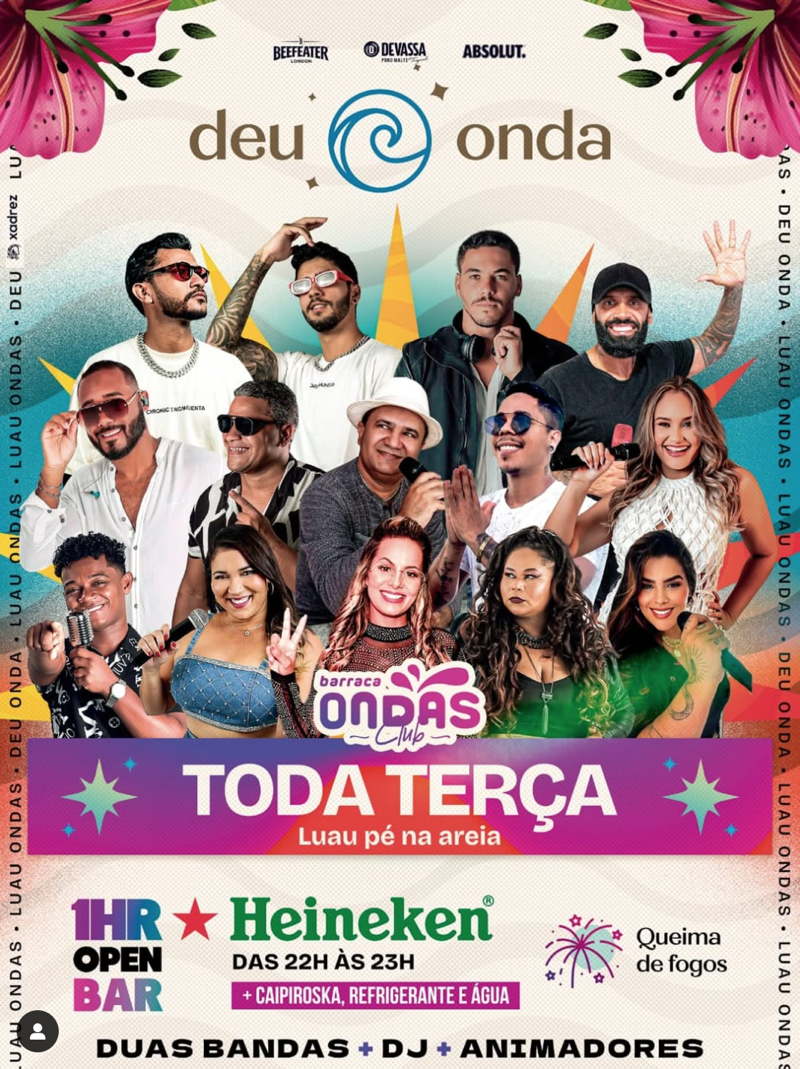 Cartaz  - Barraca Ondas - Ta-Ta Lounge - Praia de Taperapuan, Terça-feira 28 de Janeiro de 2025