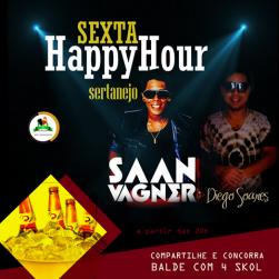 panfleto Happy Hour com Saan Vagner & Diego Soares