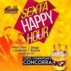 panfleto Happy Hour com Cesar Lima & Gabriel + Diego Soares