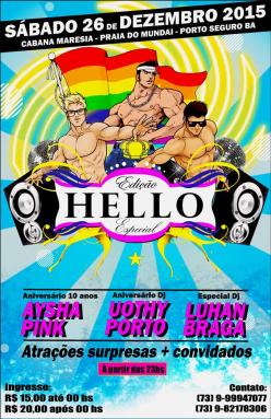 panfleto Festa LGBT Hello 10 anos