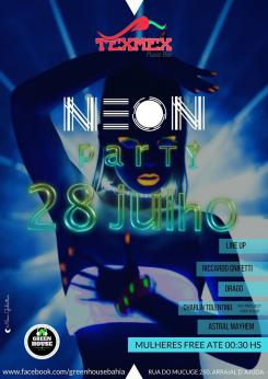 panfleto Neon Party