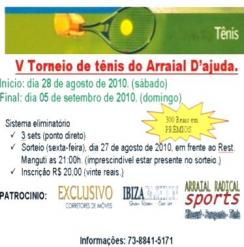 panfleto V Torneio de Tnis do Arraial d'Ajuda