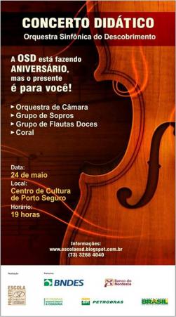 panfleto Concerto didtico do Orquestra Sinfnico da Costa do Descobrimento