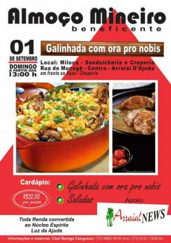 panfleto Almoo Mineiro Beneficiente