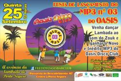 panfleto Festa de lanamento do MP3 n3 do Oasis