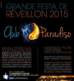 panfleto Reveillon 2015 Club Paradiso