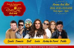 panfleto Reveillon Ax Moi 2016: IVETE SANGALO, SAULO, AVIES DO FORR, BELL MARQUES, TOMATE, PABLO