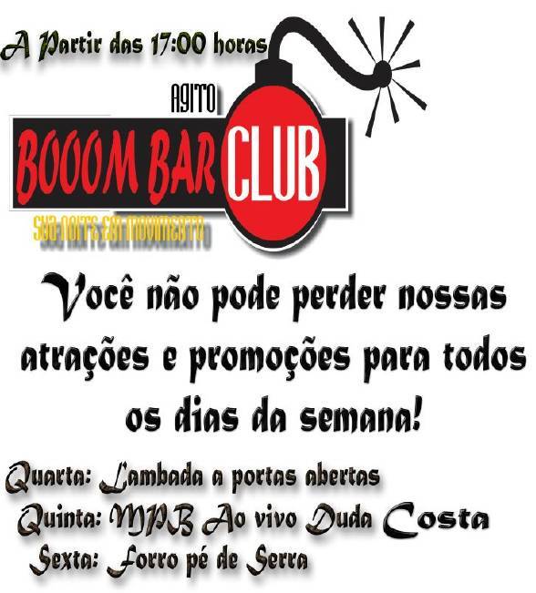 Cartaz  - Booom Bar - Rua 2 Julho, 233, Sexta-feira 2 de Dezembro de 2011