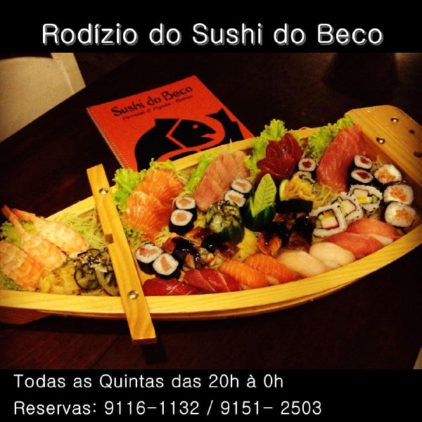 Cartaz  - Sushi do Beco - Beco das Cores - Rua do Mucug, 201, Quinta-feira 25 de Abril de 2013